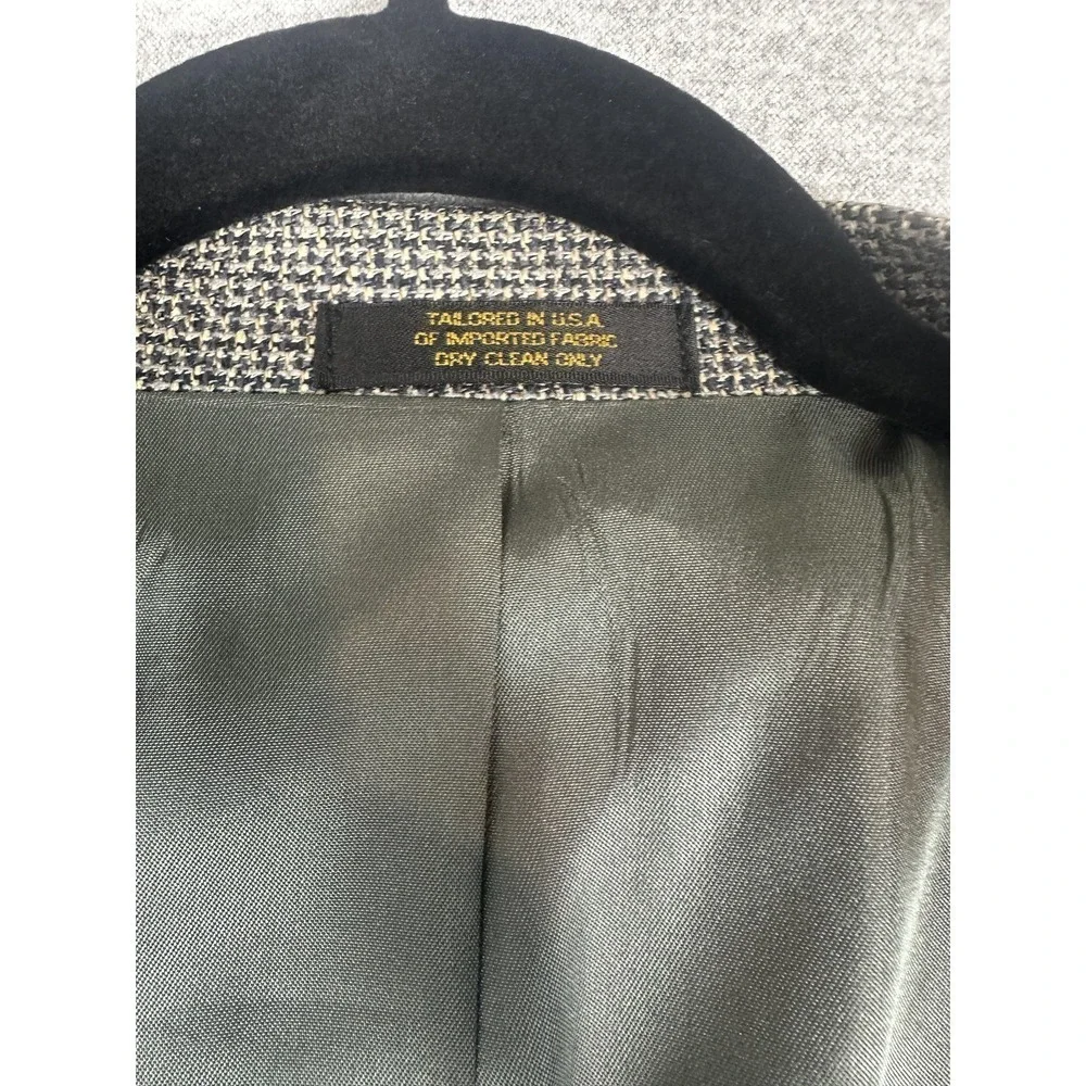 Norm Thompson Blazer Mens‎ 44R Gray Black Tweed Sport Coat Jacket Two Button